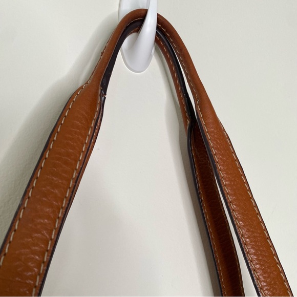 Y2K Vintage Fossil Cognac Genuine Pebbled Leather Shoulder Bag Purse - Picture 11 of 16